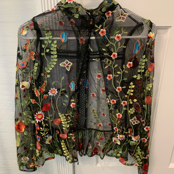 ASOS premium embroidered mesh blouse - Picture 15 of 16